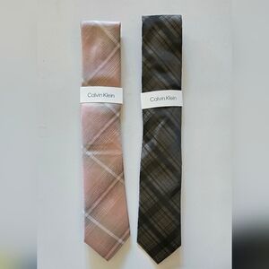 Calvin Klein Men's Pink and Black Ties